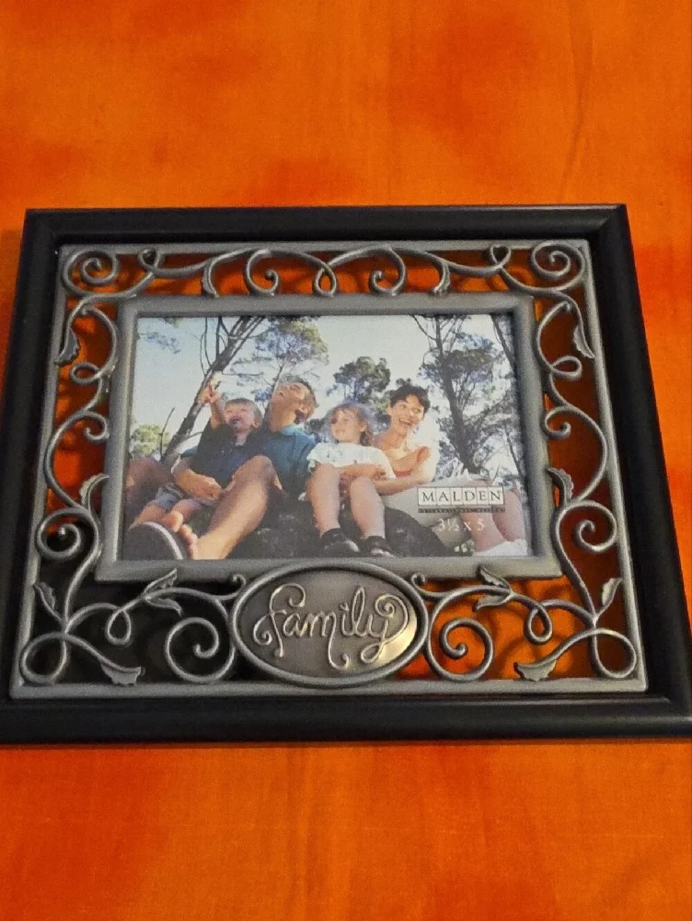 Malden Black and Silver Ornate 'Family' Picture Frame